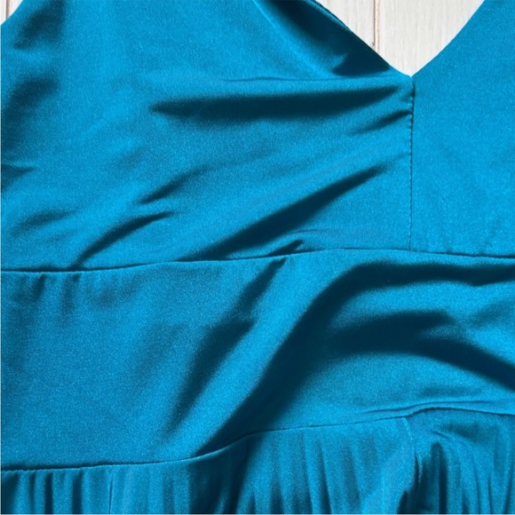Y2K Soprano Teal Pleated Dress Size M - Picture 4 of 6